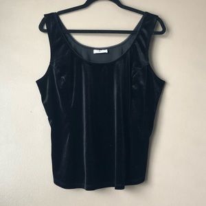 Laura | Black Velour Tank Top XL